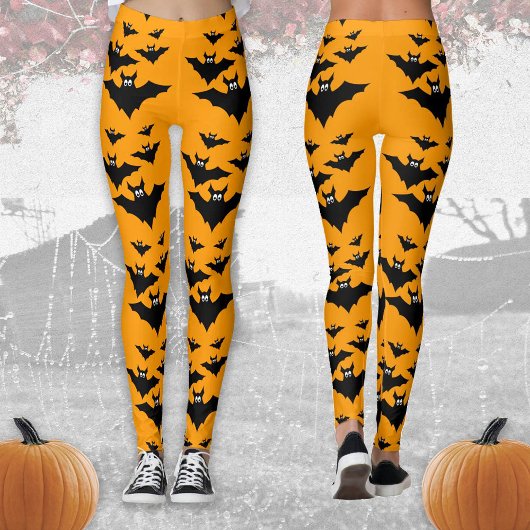 Koel leuke vliegende vleermuizen Halloween Black e Leggings