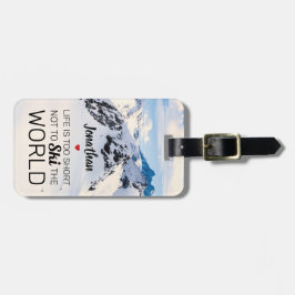 Koel leven is te kort | Funny Ski Travel Bagagelabel