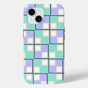 Koel Licht Paarse Vierkanten  iPhone 15 Case