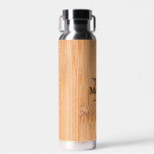 Koel lichtbruin bamboehout waterfles (Voorkant)