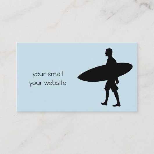 Koel Lichte Blauwe Instructeur van het Surf Visitekaartje (Achterkant)