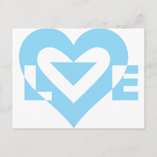 Koel liefdesgrafisch, blauw briefkaart
