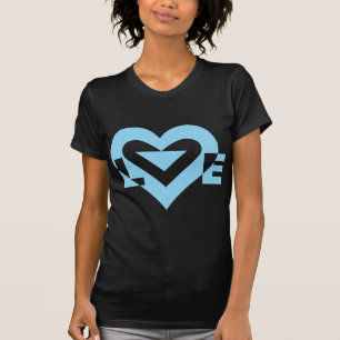 Koel liefdesgrafisch, blauw t-shirt