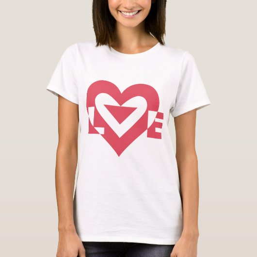 Koel liefdesgrafisch, kersroze t-shirt (Voorkant)