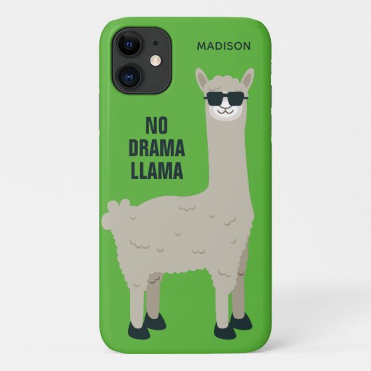Koel Llama-aangepaste naam en draagtassen voor kle Case-Mate iPhone Case (Achterkant)