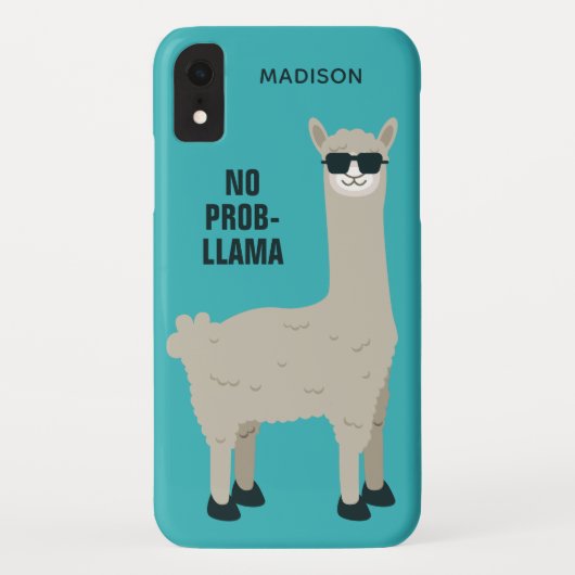 Koel Llama-aangepaste naam en draagtassen voor kle Case-Mate iPhone Case (Achterkant)