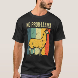 Koel Llama voor mannen Geen Prob Llama Alpaca Boer T-shirt