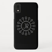 Koel  Logo Stijl Monogram | Zwart-wit Case-Mate iPhone Case (Achterkant)