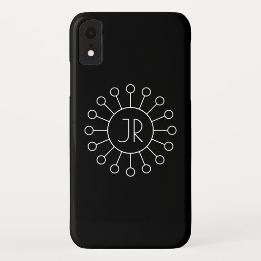 Koel  Logo Stijl Monogram | Zwart-wit Case-Mate iPhone Case (Achterkant)