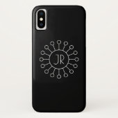 Koel  Logo Stijl Monogram | Zwart-wit Case-Mate iPhone Case (Achterkant)
