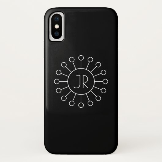 Koel  Logo Stijl Monogram | Zwart-wit Case-Mate iPhone Case (Achterkant)