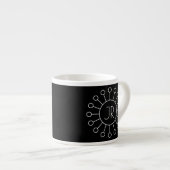 Koel  Logo Stijl Monogram | Zwart-wit Espresso Kop (Voorkant rechts)