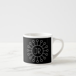 Koel  Logo Stijl Monogram   Zwart-wit Espresso Kop