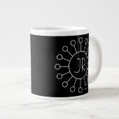 Koel  Logo Stijl Monogram | Zwart-wit Grote Koffiekop (Voorkant rechts)