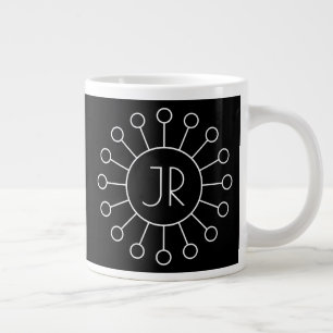 Koel  Logo Stijl Monogram   Zwart-wit Grote Koffiekop