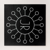 Koel Logo Stijl Monogram | Zwart-wit Legpuzzel (Horizontaal)