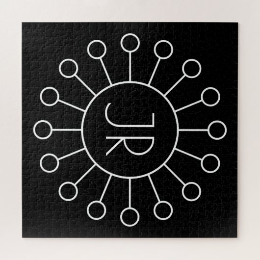 Koel  Logo Stijl Monogram | Zwart-wit Legpuzzel (Horizontaal)