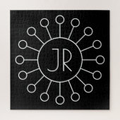 Koel  Logo Stijl Monogram | Zwart-wit Legpuzzel (Verticaal)