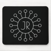 Koel Logo Stijl Monogram | Zwart-wit Muismat (Voorkant)