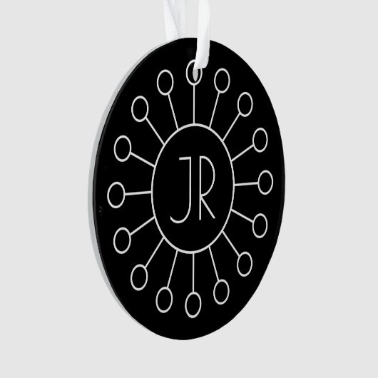 Koel  Logo Stijl Monogram | Zwart-wit Ornament (voorkant)