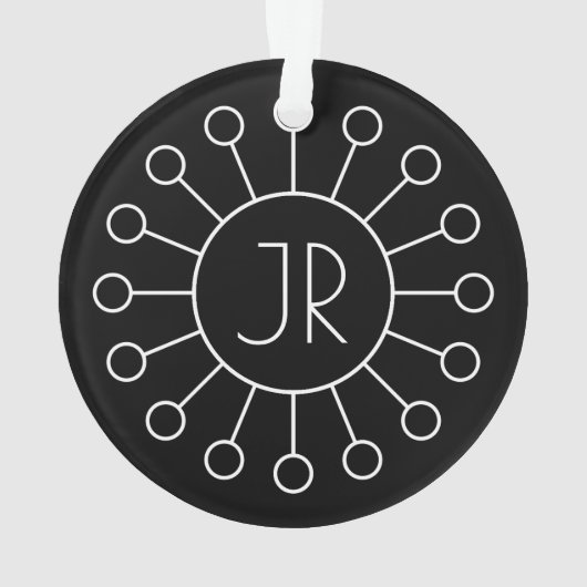 Koel Logo Stijl Monogram | Zwart-wit Ornament (achterkant)