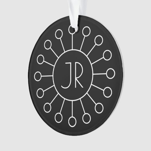 Koel  Logo Stijl Monogram | Zwart-wit Ornament (voorkant)