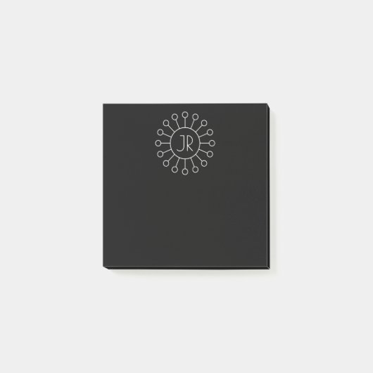 Koel Logo Stijl Monogram | Zwart-wit Post-it® Notes (Voorkant)