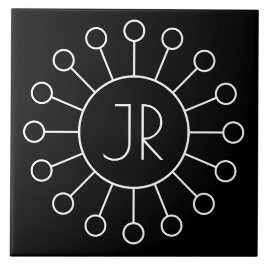 Koel  Logo Stijl Monogram | Zwart-wit Tegeltje (Voorkant)