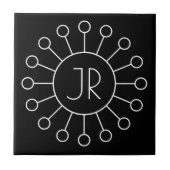 Koel  Logo Stijl Monogram | Zwart-wit Tegeltje (Voorkant)