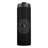 Koel  Logo Stijl Monogram | Zwart-wit Thermosbeker (Voorkant)