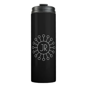 Koel  Logo Stijl Monogram   Zwart-wit Thermosbeker