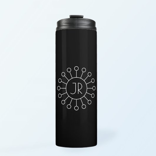 Koel  Logo Stijl Monogram | Zwart-wit Thermosbeker