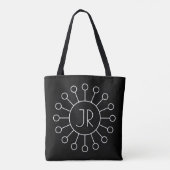 Koel  Logo Stijl Monogram | Zwart-wit Tote Bag (Achterkant)
