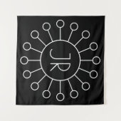 Koel  Logo Stijl Monogram | Zwart-wit Wandkleed (Voorkant (horizontaal))