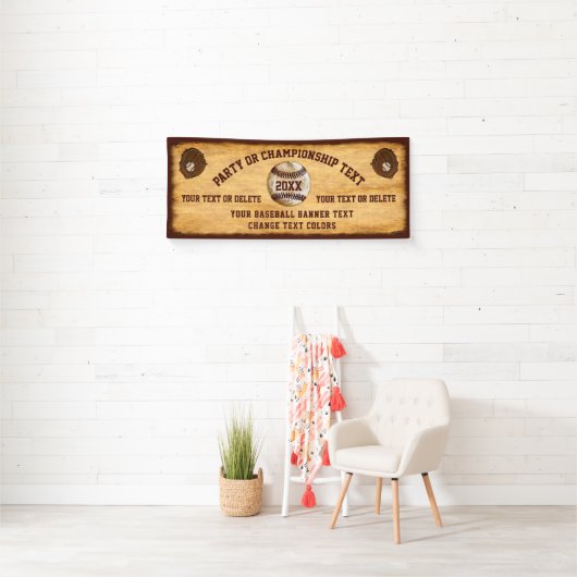 Koel  look Baseball Banner Jouw tekst-kleuren (Insitu)