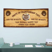 Koel  look Baseball Banner Jouw tekst-kleuren (Beurs)