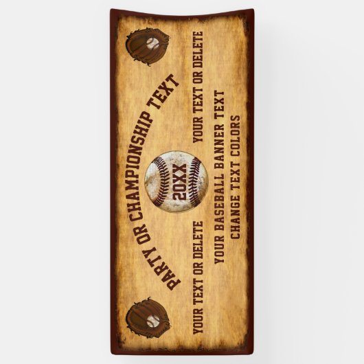 Koel  look Baseball Banner Jouw tekst-kleuren (Verticaal)