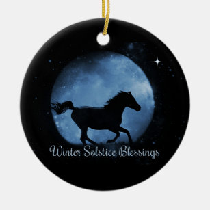 Koel lopende paarden en moonsolstice-veroudering keramisch ornament