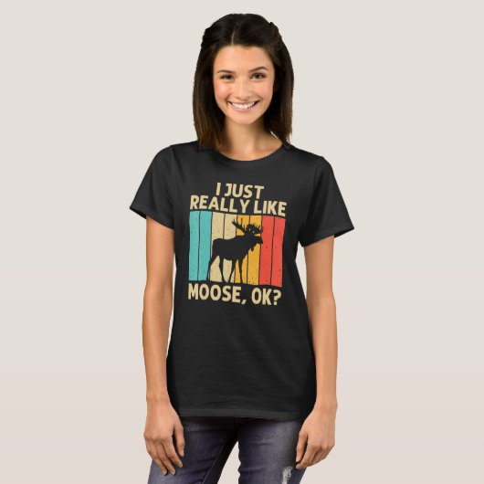Koel los voor mannen Moose Alaska Moose Elk Hu T-shirt (Voorkant volledig)