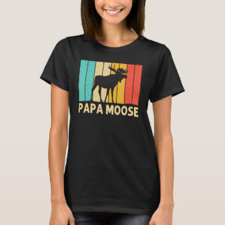 Koel los voor mannen Papa Moose Alaska Moose Elk H T-shirt