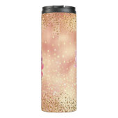 Koel mam Gold Glitter Pink Flowers Thermosbeker (Achterkant)
