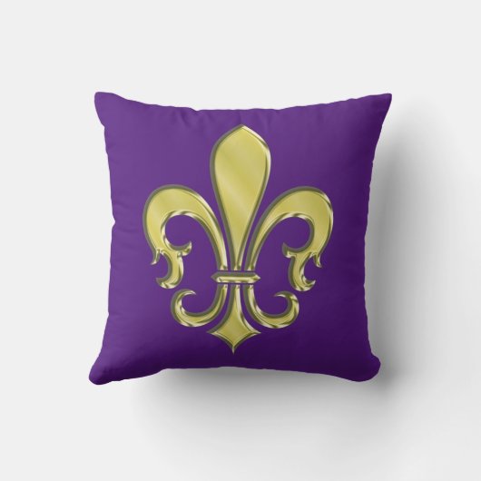 Koel Mardi Gras Fleur de Lis-ontwerp Kussen (Achterkant)