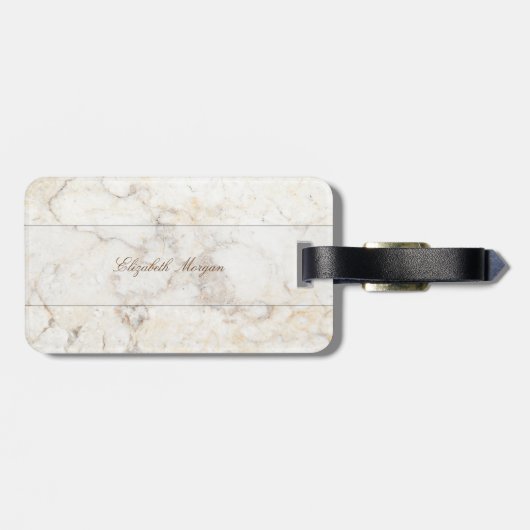 Koel marmer, monogram-gepersonaliseerd bagagelabel (Achterkant horizontaal)