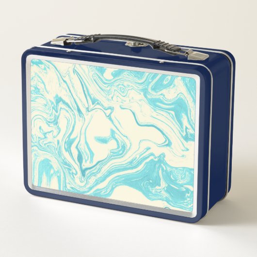 Koel marmer-ontwerp in Turquoise en Cream Custom (Achterkant)