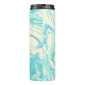 Koel marmer-ontwerp in Turquoise en Cream Custom Thermosbeker (Achterkant)