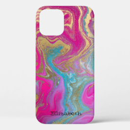 Koel marmer steen kleurrijke textuur glitters Case-Mate iPhone case