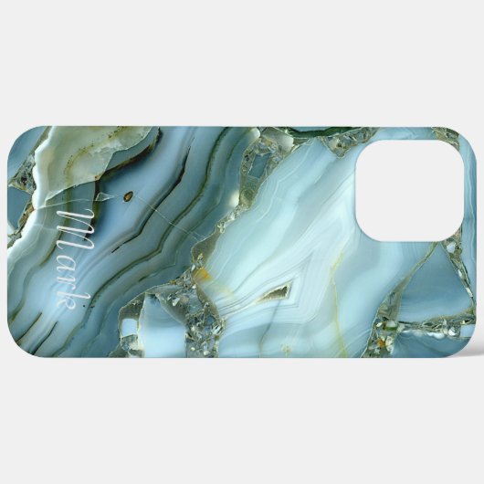 Koel marmeren patroon Monogram Case-Mate iPhone Case (Achterkant / Rechts)