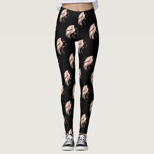 Koel Meisjesgezicht Silhouet Leggings (Voorkant)