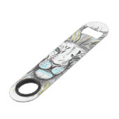 Koel met de hand getrokken schets en waterverf Lio Speed Flessenopener (Voorkant Gekanteld)