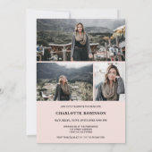 Koel met een zwarte roze afstuderen het afstuderen kaart (Achterkant)